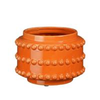 Mica Decorations  Bloempot - boaz - gebobbeld - oranje - 13 x 17 cm   -