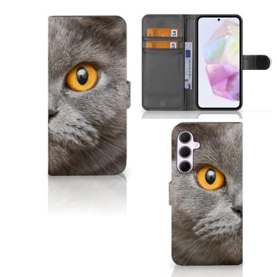 Telefoonhoesje | Met pasjeshouder | Samsung Galaxy A35 Britse Korthaar