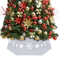 Kerstboomrok 68x25 cm zilverkleurig en wit - thumbnail