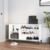 Schoenenkast 102x36x60 cm bewerkt hout hoogglans wit