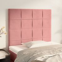 Hoofdborden 2 st 80x5x78/88 cm fluweel roze