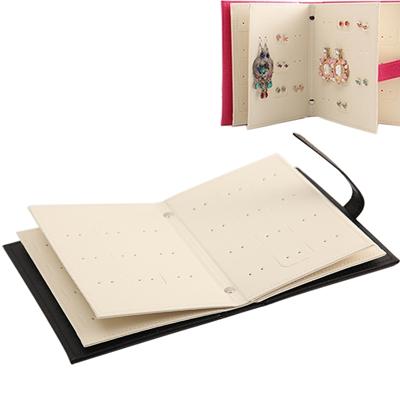 Boekvorm creatieve draagbare oor Stud Oorbellen display rack sieraden opbergdoos (zwart)
