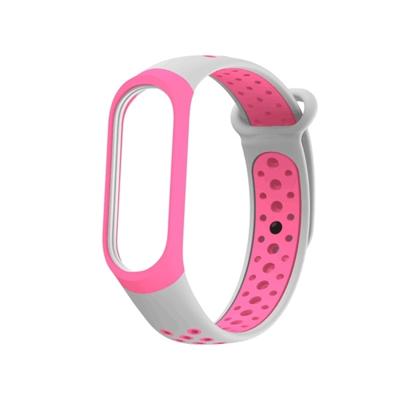 Kleurrijke siliconen polsband horlogeband voor Xiaomi mi band 3 & 4 (roze)