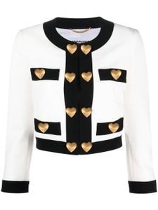 Moschino veste crop à boutons cœur - Blanc