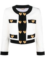 Moschino veste crop à boutons cœur - Blanc