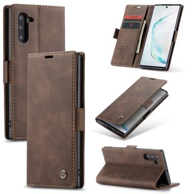 CaseMe-013 multifunctionele horizontale Flip lederen draagtas met kaartsleuf & houder voor Galaxy Note 10 (koffie)