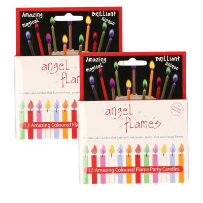 Verjaardag kaarsjes - Gekleurde vlam - 2x stuks - taart kaarsen - toppers