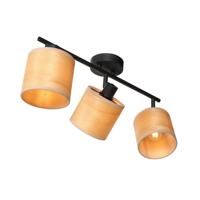 Steinhauer PlafondlampBambus zwart met bamboe 3-lichts - 3667ZW