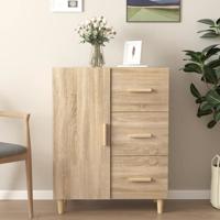 Dressoir 69,5x34x90 cm bewerkt hout sonoma eikenkleurig