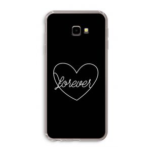 Forever heart black: Samsung Galaxy J4 Plus Transparant Hoesje