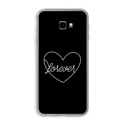 Forever heart black: Samsung Galaxy J4 Plus Transparant Hoesje
