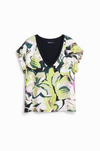 Tropisch T-shirt met korte mouwen - YELLOW - S