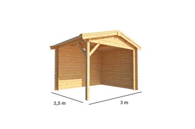 Overkapping Fenna 300 cm bij 250 cm diep Zadeldak - Warentuin collection