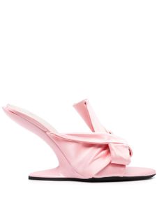 Nº21 Bow Houdini satin mules - Rose