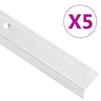 Trapneuzen L-vormig 5 st 90 cm aluminium zilverkleurig