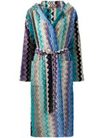 Missoni Home robe de chambre ceinturé Giacomo à capuche - Bleu