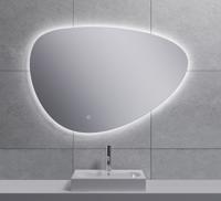Badkamerspiegel Uovo | 100x69 cm | Driehoekig | Directe LED verlichting | Touch button | Met verwarming