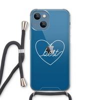 Best heart pastel: iPhone 13 Transparant Hoesje met koord