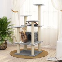 VidaXL Kattenkrabpaal met sisal krabpalen 110 cm lichtgrijs