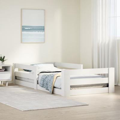 Bedframe zonder matras massief grenenhout wit 70x140 cm