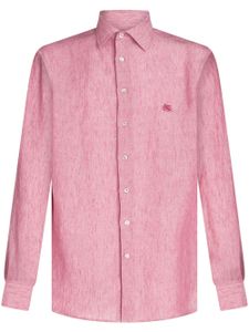 ETRO chemise en lin à broderies Pegaso - Rose