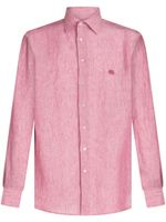 ETRO chemise en lin à broderies Pegaso - Rose