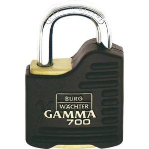 Burg Wächter Gamma 700 55 SB Hangslot Verschillend sluitend Messing, Zwart Hangslot met profielcilinder