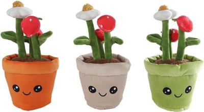 Plant pluche aardbeienplant L 3ass 23 cm - Van der leeden
