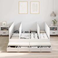 Opbergbedframe met lade Wit 236.5 x 150 x 31.5 cm Bewerkt hout