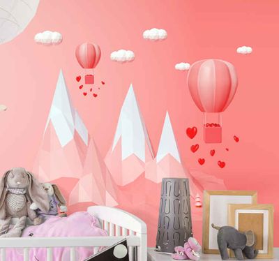 Kinder fotobehang Ballon roze kleur abstract
