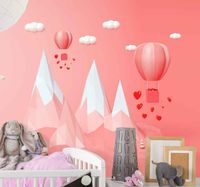 Kinder fotobehang Ballon roze kleur abstract