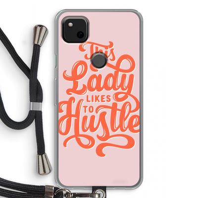 Hustle Lady: Pixel 4a Transparant Hoesje met koord