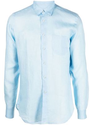 PENINSULA SWIMWEAR chemise en lin à boutonnière - Bleu