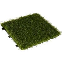 Iber garden Vlondertegel kunstgras - groen - kunststof - 30 x 30 cm - tuintegel