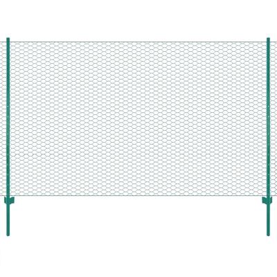 Draadgaashek met palen 25x2 m staal groen