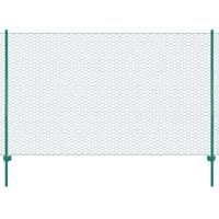 Draadgaashek met palen 25x2 m staal groen