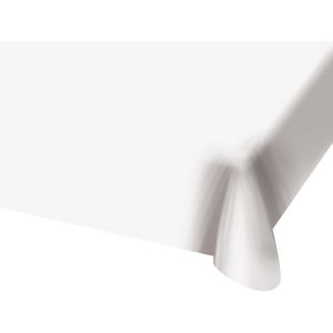 Tafelkleed van plastic wit 130 x 180 cm   -