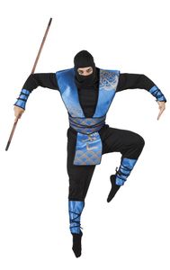 Blauwe ninja pak mannen