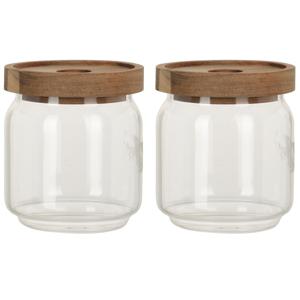 Set van 4x stuks glazen luxe keuken voorraadpot/voorraadbus 400 ml