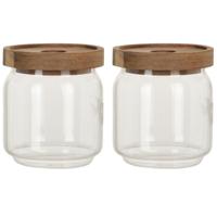 Set van 4x stuks glazen luxe keuken voorraadpot/voorraadbus 400 ml