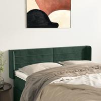 Hoofdbord met randen 147x16x78/88 cm fluweel donkergroen