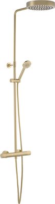 Ben Engraved Cross regendoucheset Ø25cm geborsteld messing pvd