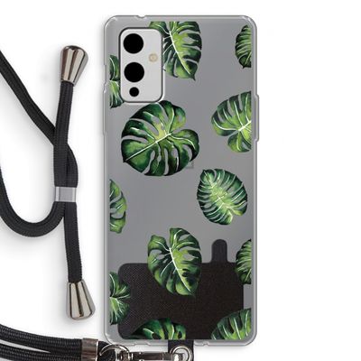 Tropische bladeren: OnePlus 9 Transparant Hoesje met koord