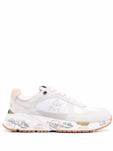 Premiata baskets à design à empiècements - Blanc