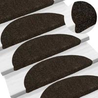 VidaXL Trapmatten zelfklevend 5 stuks 56x17x3 cm donkerbruin halfrond