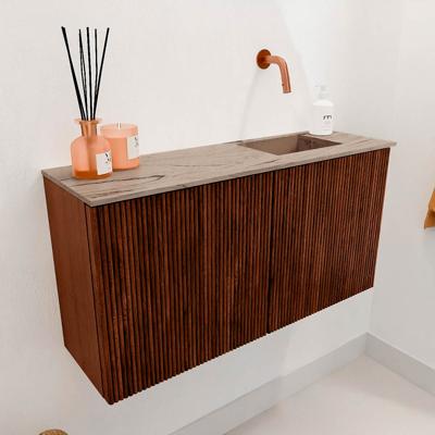Toiletmeubel Mondiaz Joya Dlux | 80 cm | Meubelkleur Ruby | Faye wastafel Arena Wasbak Rechts | Zonder kraangat(en)