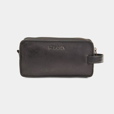 NEGOTIA Delta Leren Toilettas Zwart Heren & Dames