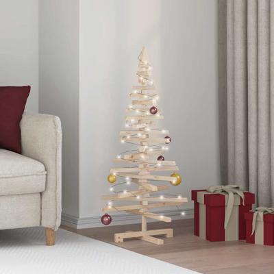 Kerstdecoratie kerstboom 120 cm massief grenenhout