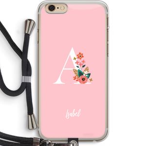 Pink Bouquet: iPhone 6 PLUS / 6S PLUS Transparant Hoesje met koord