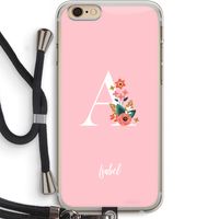 Pink Bouquet: iPhone 6 PLUS / 6S PLUS Transparant Hoesje met koord